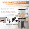 41,000 BTU Propane Patio Heater Rolling Glass Tube Standing Gas Heater w/ Cover