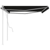 Manual Retractable Awning with Posts 4x3 m Anthracite A8E0