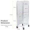 20 Tier Rolling Aluminum Bakery Rack Large Home Commercial Kitchen Bun Pan Shelf