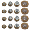 12x Drill Wire Wheel Brush Cup & Flat Crimped Steel Drill Attachment Brush Kits