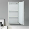 Wall-Mount Frosted Glass Cabinet Vanity Storage Cupboard Shelf Office 1 2 Doors