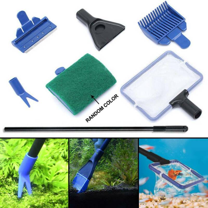 fish tank cleaning accessories uk 5 in 1 Fish Tank Aquarium Cleaning Tool Glass Brush Fishnet Magnetic C – Quildinc