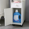 White Bathroom Storage Cabinet Narrow Cabinet Shelf Cupboard Unit Free Standing