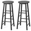 Set of 2 Bar Stools Faux Marble Pub Chair Round Kitchen Dining Chair W/ Footrest