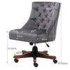 Retro Computer Desk Chair Velvet/Linen Lift Swivel Chair Home Office Button Back