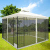 3x3m Steel Gazebo Garden Outdoor 2-tier Roof Marquee Party Tent w/ Storage Shelf