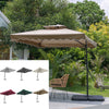 SQUARE GARDEN CANTILEVER PARASOL WITH CRANK FOR PATIO SUN SHADE HANGING UMBRELLA