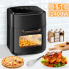 Air Fryer 15L Kitchen Oven 1400W Healthy OilFree Low Fat Frying Chips Roasted UK