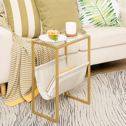 End Table Coffee Table Side Table Bedside Table for Small Space Gold