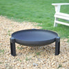 70cm Round Fire Pit Steel Bowl Garden Outdoor Charcoal Log Burner Camping Heater