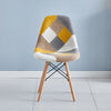 4Pcs Dining Chairs Eiffel Chairs Side Chairs Soft Padded Seat Home Kitchen Check