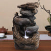 Desk Water Feature Cascade Rockery and Wood Waterfall Statue with LED Lights UK