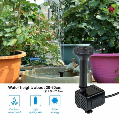 Solar Powered Floating Pump Water Fountain Home Birdbath Garden Pool Pond Decor