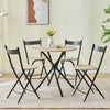 Round Dining Room Table and Folding Chairs Set of 4 for Small Space