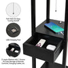 Floor Shelf Lamp with Bulb 2 USB Charging Ports 1 Drawer Modern Standing Light