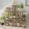 Large Vertical Wood Plant Stand Multiple Indoor Plants Shelf Corner Room Terrace