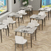 Large Modern Marble Dining Table Kitchen Dinner Desk 4-6 Person w/ Metal Legs