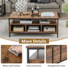 Industrial Coffee Table Wooden Cocktail Center Table with Storage Shelf