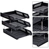 Stackable 3 Tier Office Filing Trays A4 Document Desk Riser Letter Paper Storage