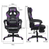 Computer Gaming Chair Ergonomic Office Massage Chair Footrest Recliner Purple