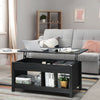 110cm Modern Lift Up Top Coffee Table Desk W/ Hidden Storage & Divided Shelf
