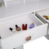 Dressing Table with Drawers, Mirror Stool Set Makeup Desk Vanity Table Bedroom