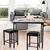3PCS High Table & Chair Set Bar Kitchen Dining Breakfast Furniture Padded Stools