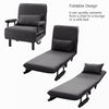 Foldable Chair Bed Sofabed Recliner Armchair with 2 Wheels Pillow Guest Sleeper
