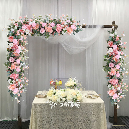Bushy Artificial Flower Row Wedding Arch Top Table Backdrop Arrangement Decor