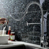Modern Kitchen Sink Mixer Taps Pull Out Dual Lever Chrome Brass Spray Mono Tap