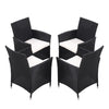 2/4 Outdoor Garden Furniture Cushioned Black Rattan Chairs Set Patio Wicker Seat