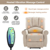 Riser & Recliner Chair Electric Heated Massage Fabric Sofa Arm Chair Beige NS