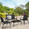 4PCS Outdoor Furniture Bistro Set Garden Patio Loveseat Table & Chair Set