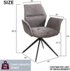 2PC Ergnomic Fabric Accent Dining Chairs Kitchen Living Room w/ Steel Leg