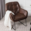 Distressed Leather Padded Armchair Vintage Occasional Fireside Tub Sofa Chair