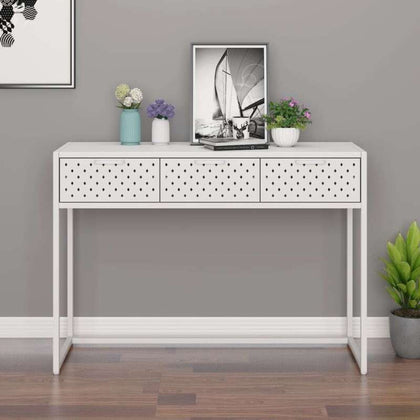 Living Room Modern Console Table White 106x35x75 cm Steel
