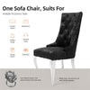 1/2 Tufted Velvet Dining Side Chair Wingback w 4 Metal Elegent Legs&Lion Knocker