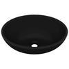 Bathroom Cloakroom Wash Basin Bowl Ceramic Countertop Oval Black 410mm x 340mm