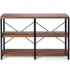 3-Tier Console Table Rustic Wooden Sofa Side Table Hall Desk W/ Storage Shelves