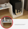 Huby Computer Desk Compact Laptop PC Study Table Keyboard Tray 4 Shelves White