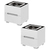 Set of 2 LED Bedside Cabinet Table Wireless Charging 2 Drawer Bedroom Nightstand