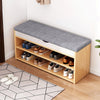 Oak Effect Shoe Bench Cabinet Shelves Storage Hallway Rack Cushion Seat Stand UK