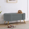 Fluffy Fabric Upholstered Bench Bedroom Hallway Long Bench Window Seat Stool