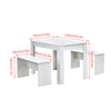 Dining Table with Bench, Kitchen Table Set, Dining Table and 2 Benches Set
