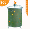 PACK OF 2 - 90L GARDEN INCINERATOR FIRE BIN GALVANISED BURNING WOOD PAPER LEAVES