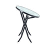 Indoor Outdoor Portable Garden Patio Bistro Dining Table Folding Glass Top Table