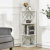 3/5Tier Wooden Corner Shelf Stand Bookshelf Home Storage Furniture Shelving Rack