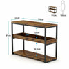 3Tier Industrial Console Side Table with Iron Tube Frame for Hallway Living Room