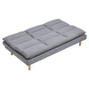Grey Upholstered 3 Seater Fabric Sofa Bed Sleeper Recliner Couch Settee Sofabed