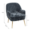 Upholstered Armchair Nordic Crushed Velvet Single Sofa Chair Golden Metal Leg